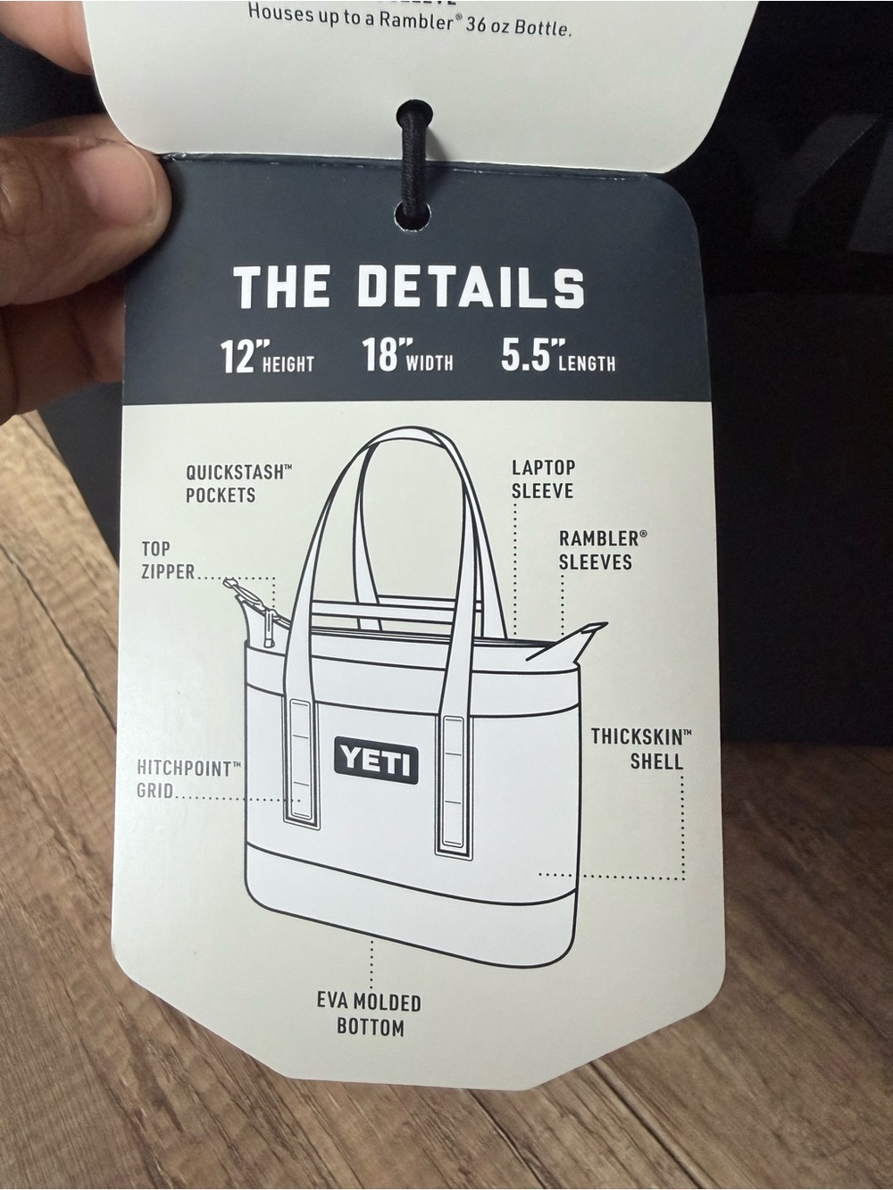 Not yet released Yeti Camino Zip Carryall Tote Bag - Black 18L - Picture 3 of 12